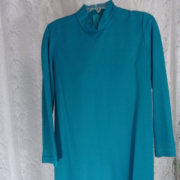 Teal Blue Jacket & Midi Maxi Dress Knit Ponte Size 12 NWOT - Picture 2 of 3